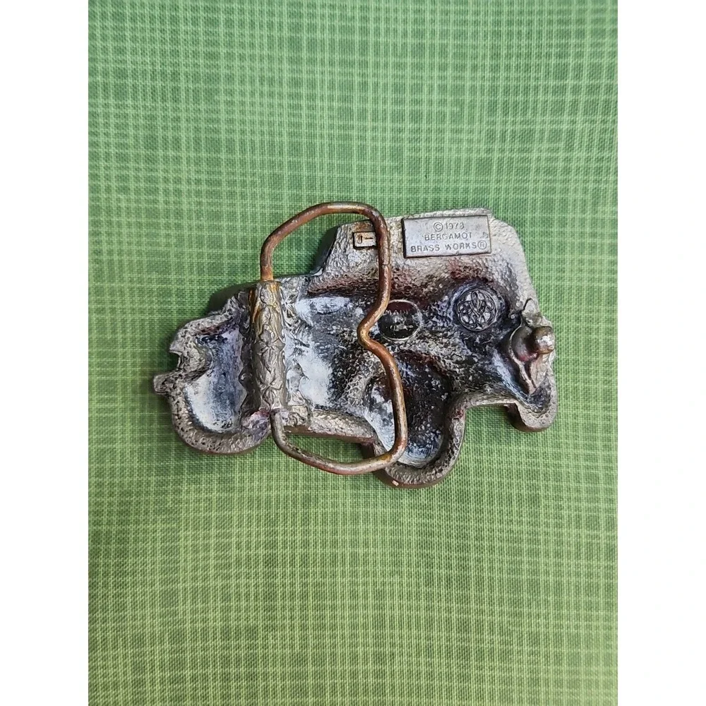 Jeep Belt Buckle Bergamot Brass Works 3D Life-Like Vintage 1978 3.5